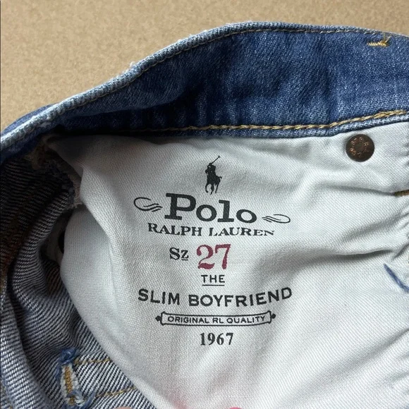 Polo Ralph Lauren Slim Tapered Boyfriend Patchwork Jeans - Picture 8 of 16